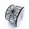 Designer's Shop WR 63-5113 Halloween Black Spider Web on White Satin wired edge ribbons, 2.5" x 10 yards